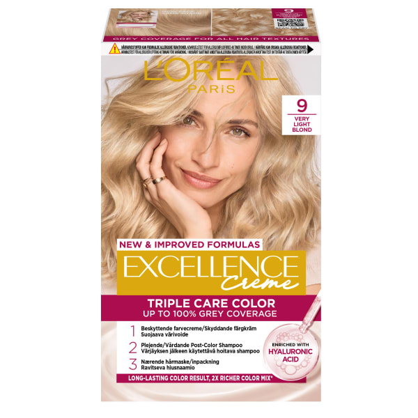 L'Oréal Paris Excellence Creme Permanent Hårfärg 1-pack 9 Very Light Blonde