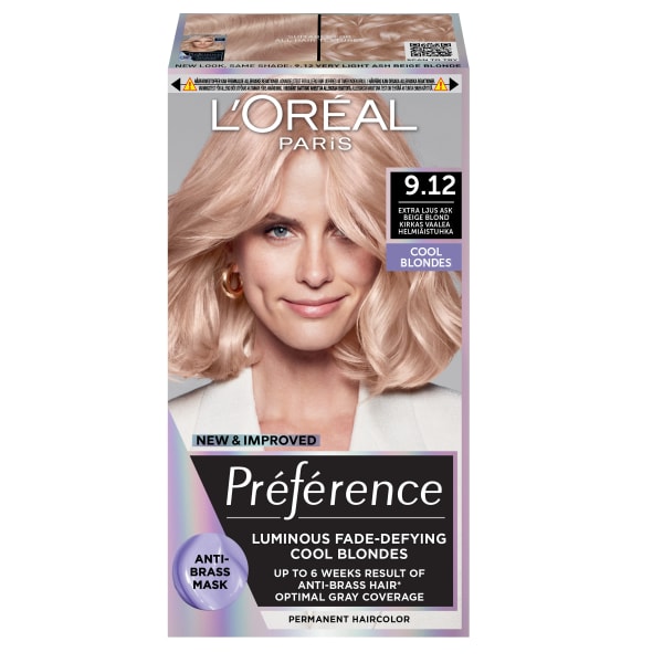 L'Oréal Paris Préférence Cool Blondes Permanent Color För Normalt Hår 1 pack 9.12 Siberia