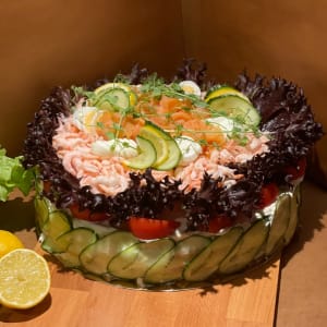 Smörgåstårta lax och räka
