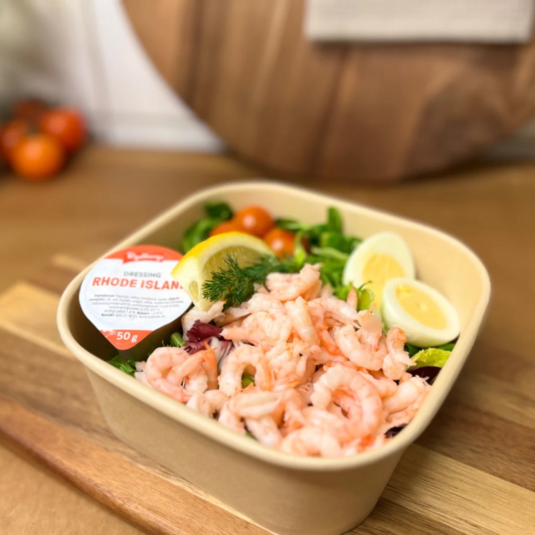 Caesarsallad med handskalade räkor