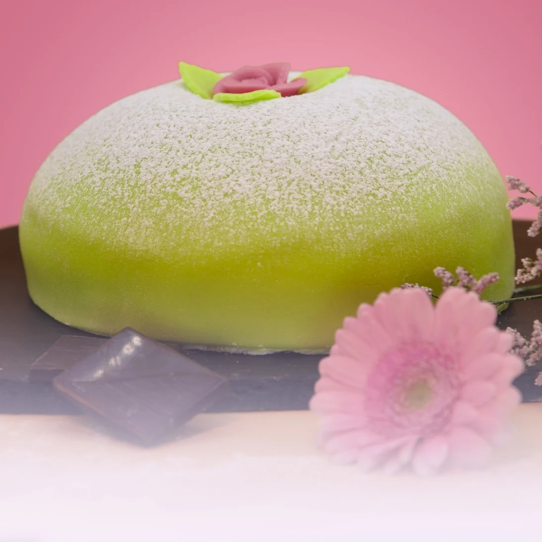 Prinsesstårta grön, rosa vit
