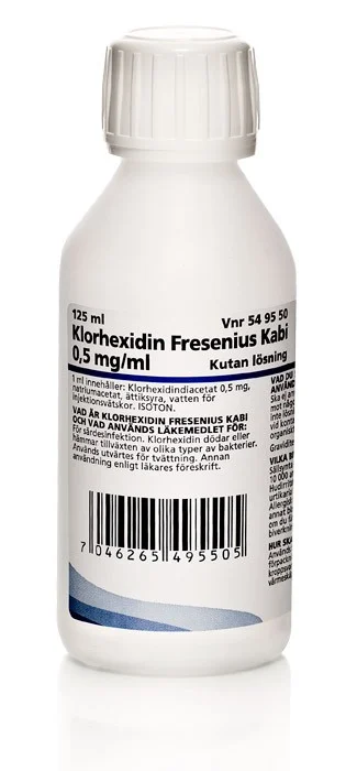 Klorhexidin Fresenius Kabi kutan lösning för sårdesinfektion 0,5 mg/ml 125 ml - Sårvård för hund