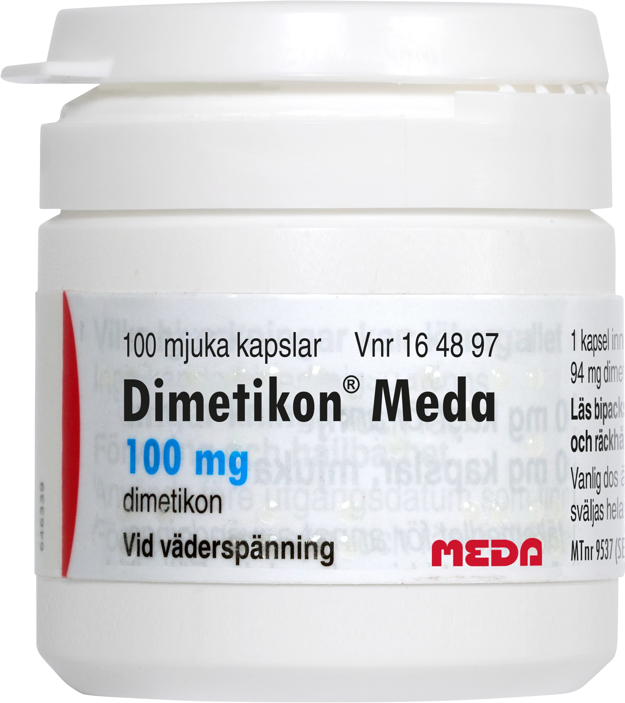 Dimetikon Meda mjuk kapsel 100 mg 100 st - Gaser i magen