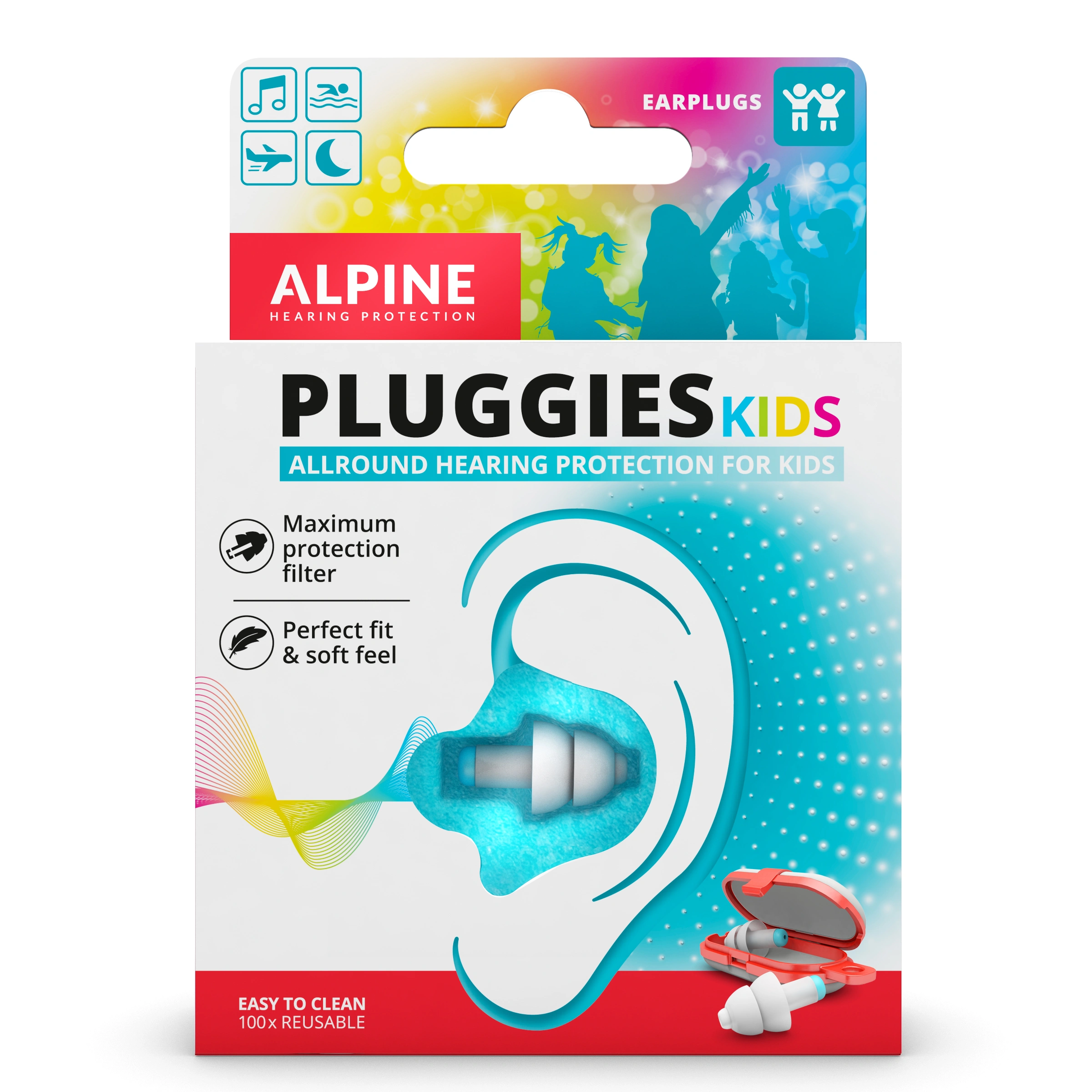Alpine Pluggies Kids Earplugs 1 par - Lock för örat