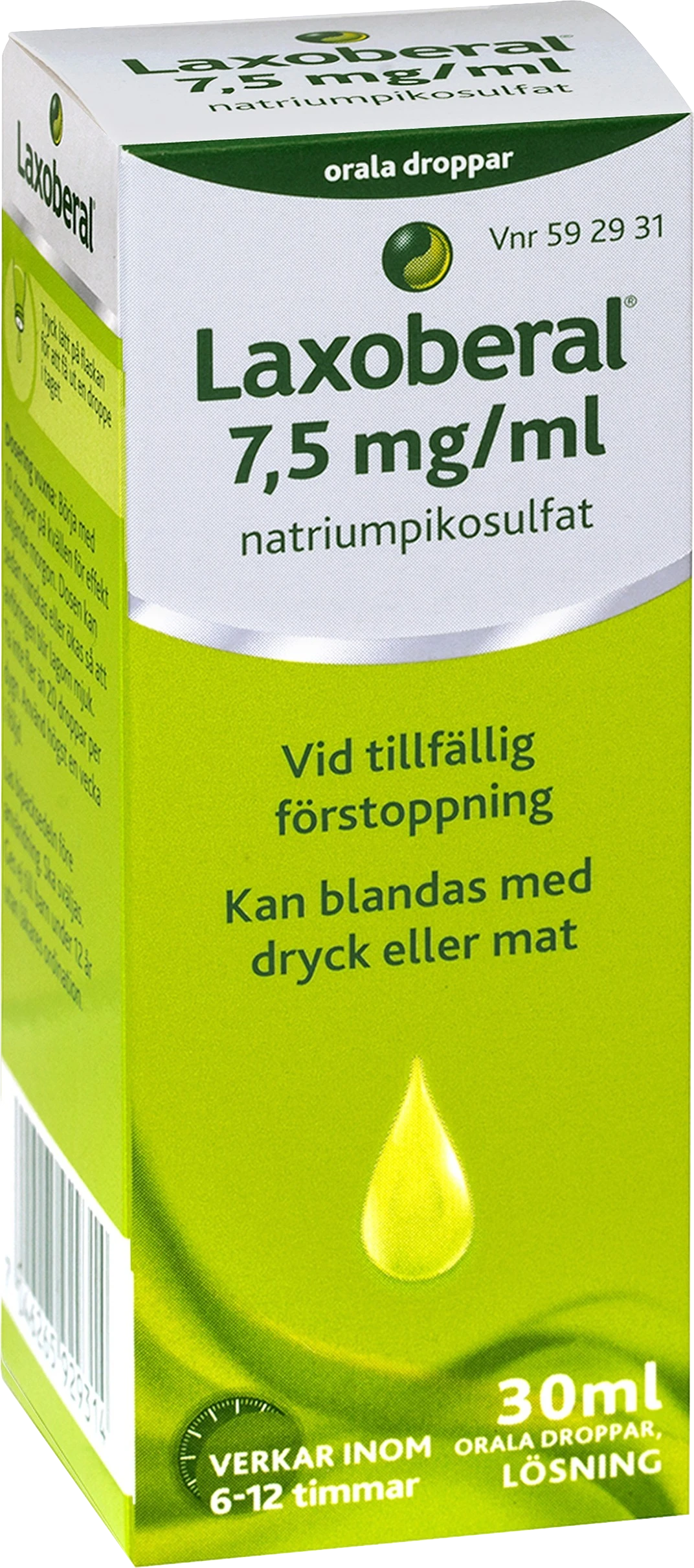 Laxoberal orala droppar 7,5 mg/ml 30 ml - Förstoppning & hård mage