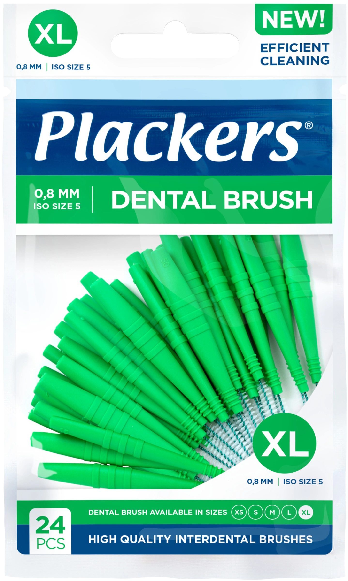 Plackers Dental Brush XL 0,8 mm 24 st - Mellanrumsborstar
