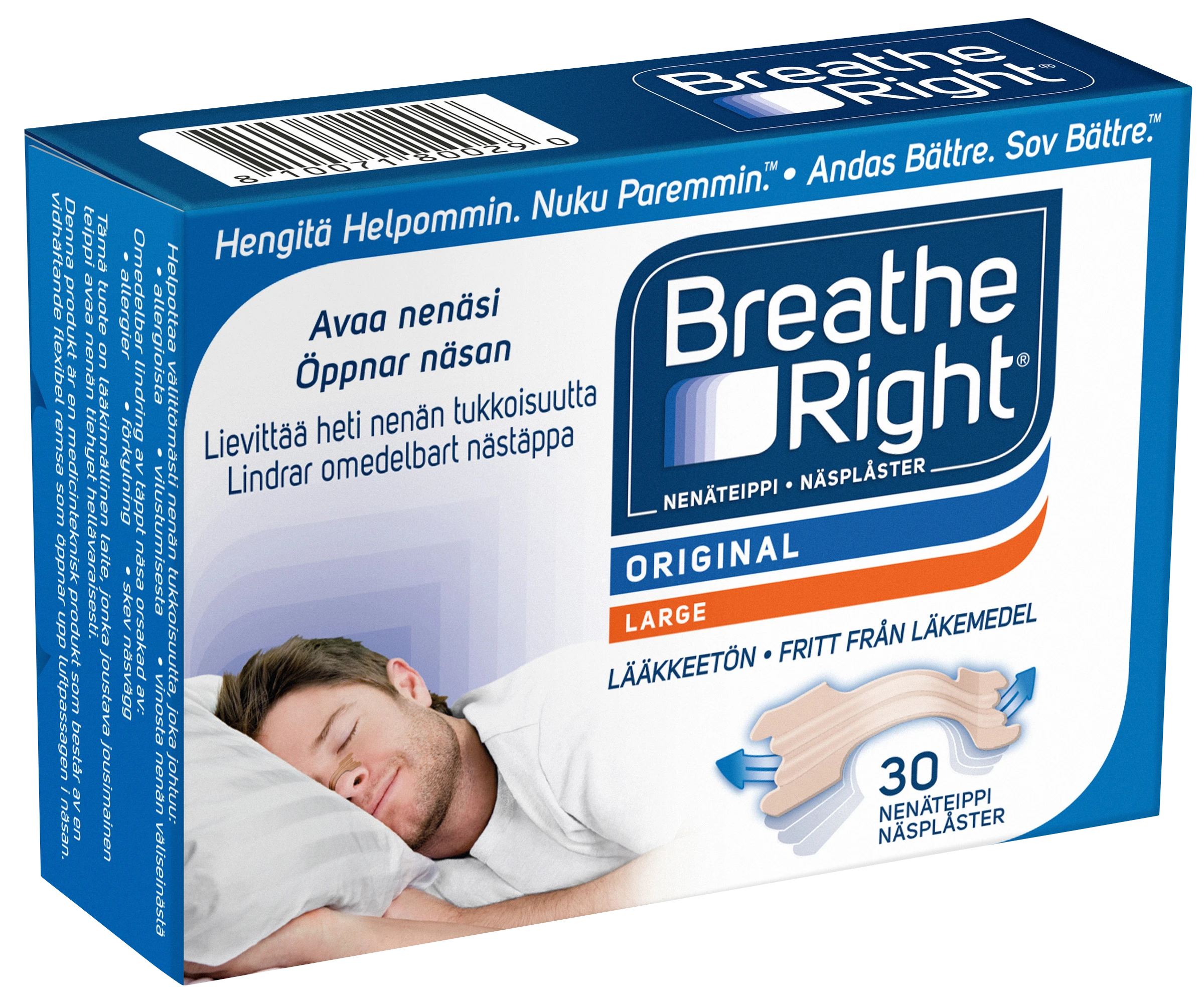 Breathe Right Näsplåster 30 st - Snarkplåster
