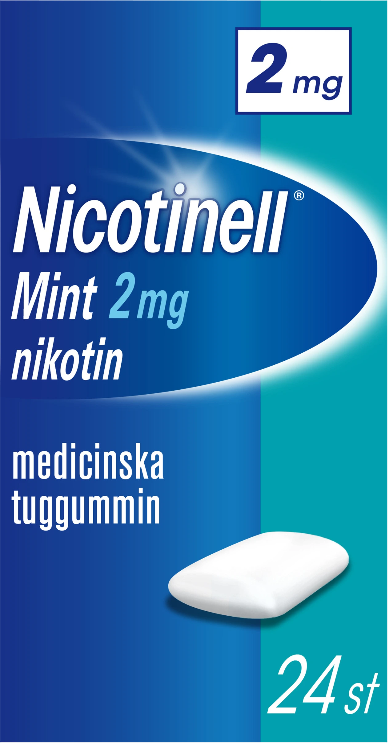 Nicotinell Mint medicinskt tuggummi 2 mg 24 st - Nikotintuggummi