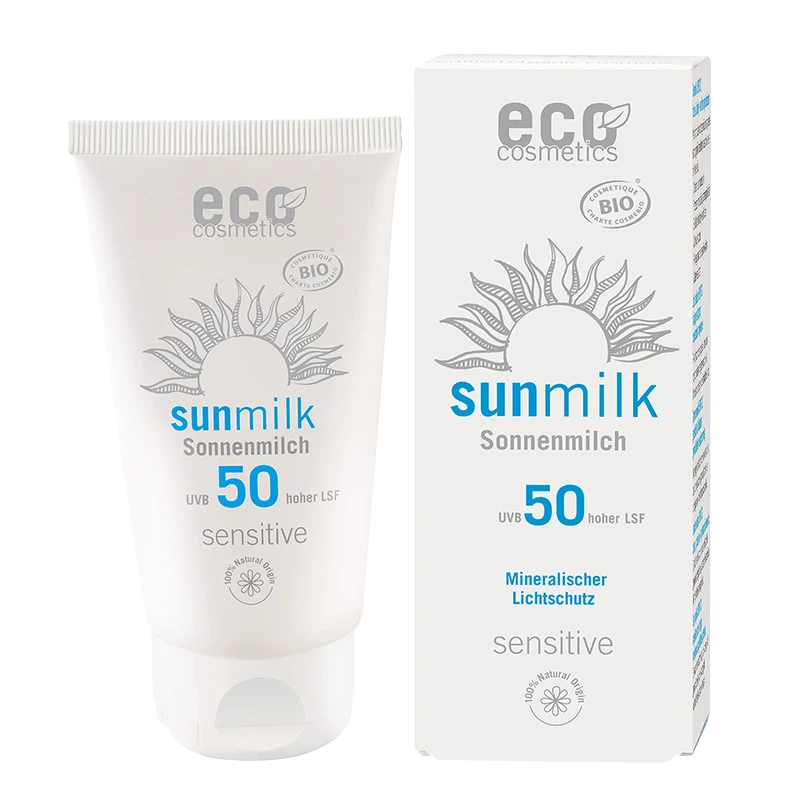 Eco Cosmetics Sun Milk Sensitive SPF50 75 ml - Solskydd kropp