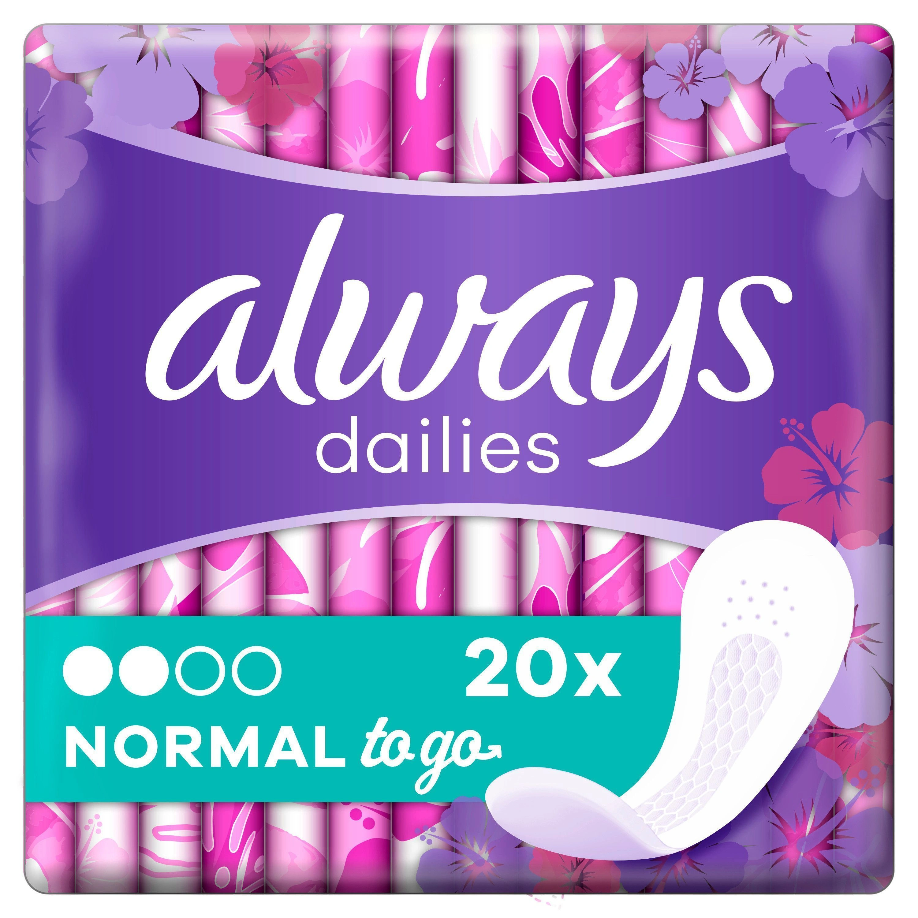 Always Dailies Normal To Go Trosskydd 20 st - Always Trosskydd