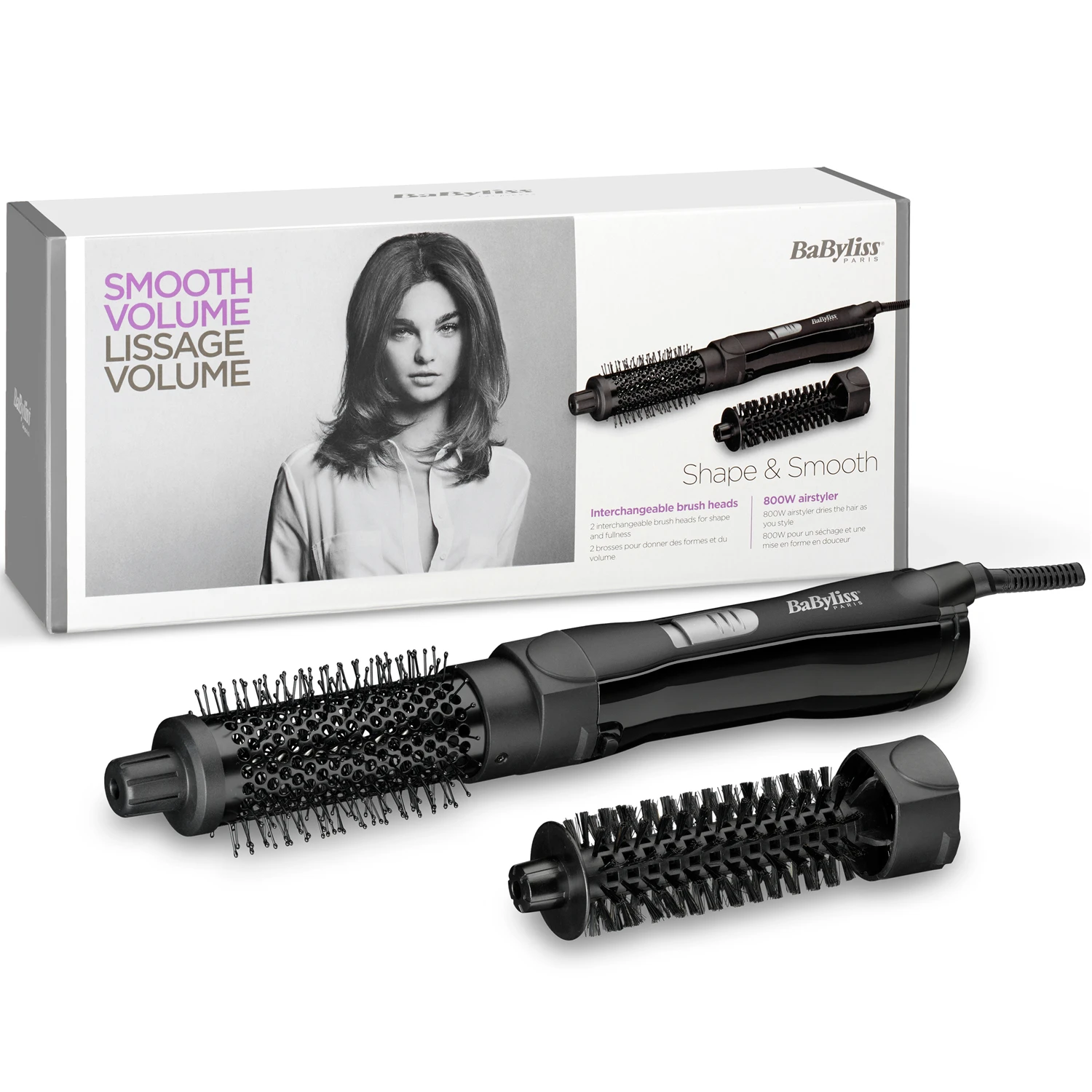 BaByliss Varmluftsborste Shape & Smooth 800 AS82E - Värmeborste & varmluftsborste