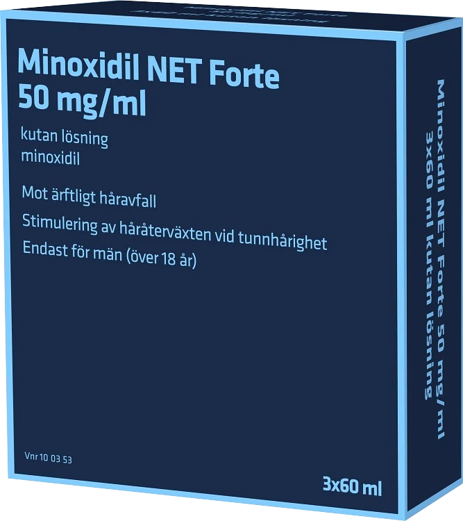 Minoxidil NET Forte Kutan lösning 50mg/ml Flaska, 3x60ml - Håravfall
