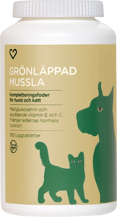 Hjärtats Grönläppad mussla för hund och katt 100 tabletter - Hundfoder & fodertillskott