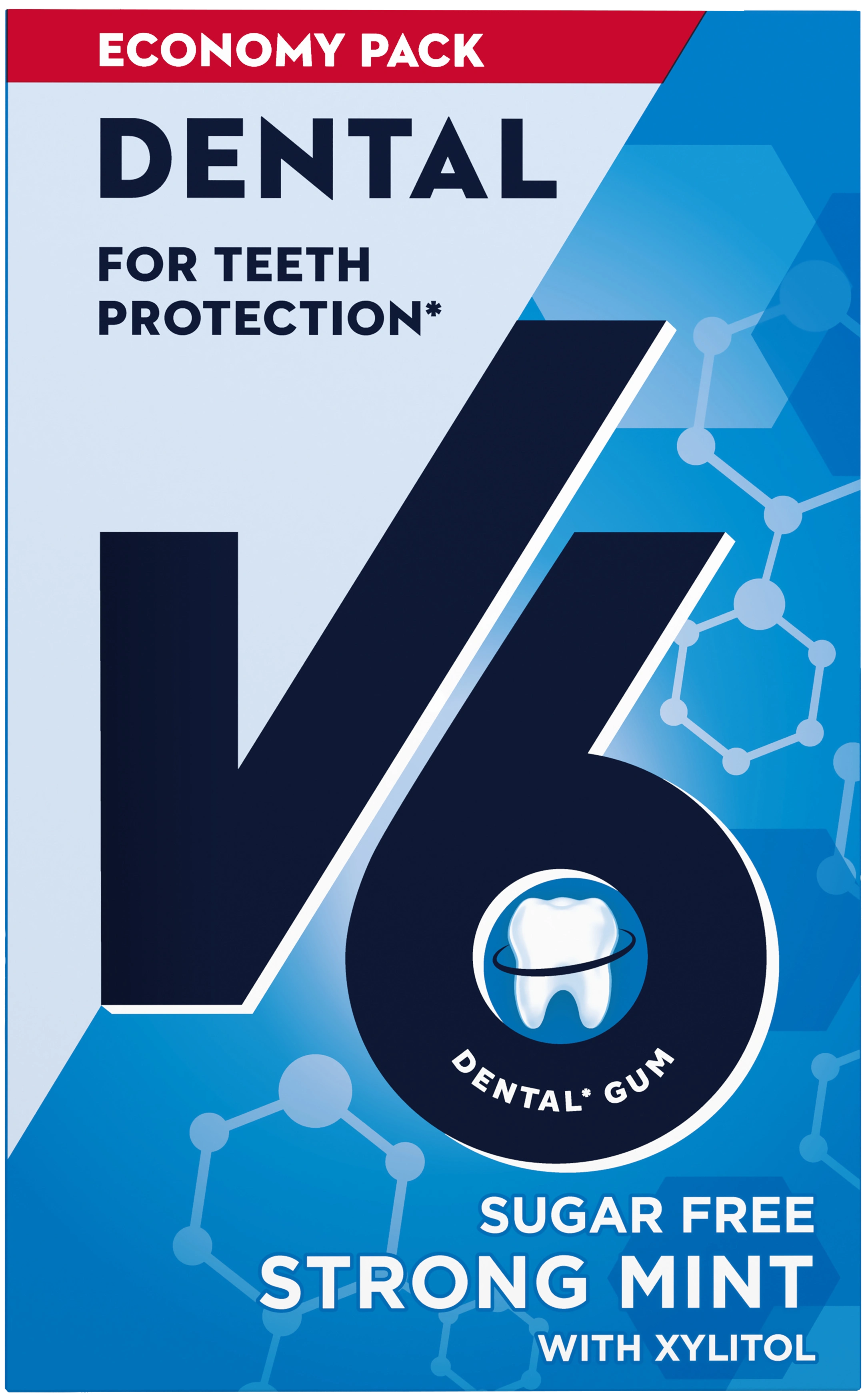 V6 Dental Care Strong Mint tuggummi 72g - Tuggummi
