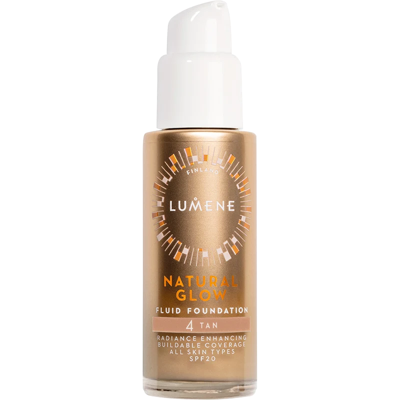 Lumene Natural Glow Fluid Foundation SPF20 30 ml 4 Tan - Apotek Hjärtat