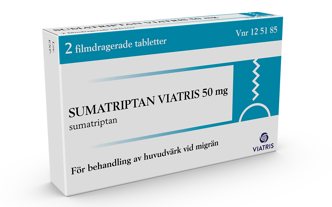Sumatriptan Viatris 50 mg 2 tabletter - Migränmedicin