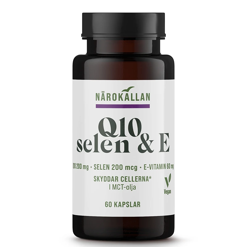 Närokällan Q10 200 E1mg + Selen & E 60 kapslar - Kosttillskott för hår, hud & naglar