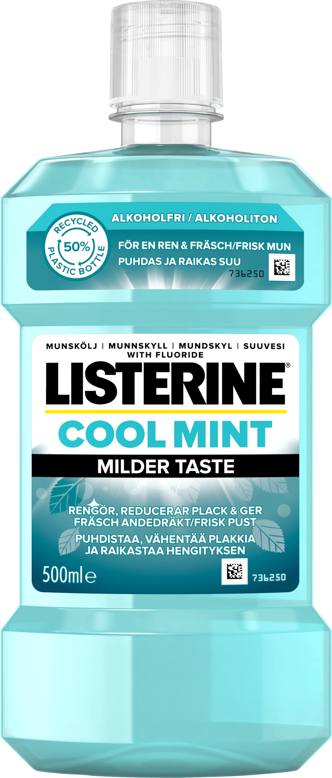 Listerine Cool Mint Milder Taste Munskölj 500 ml - Kariesförebyggande