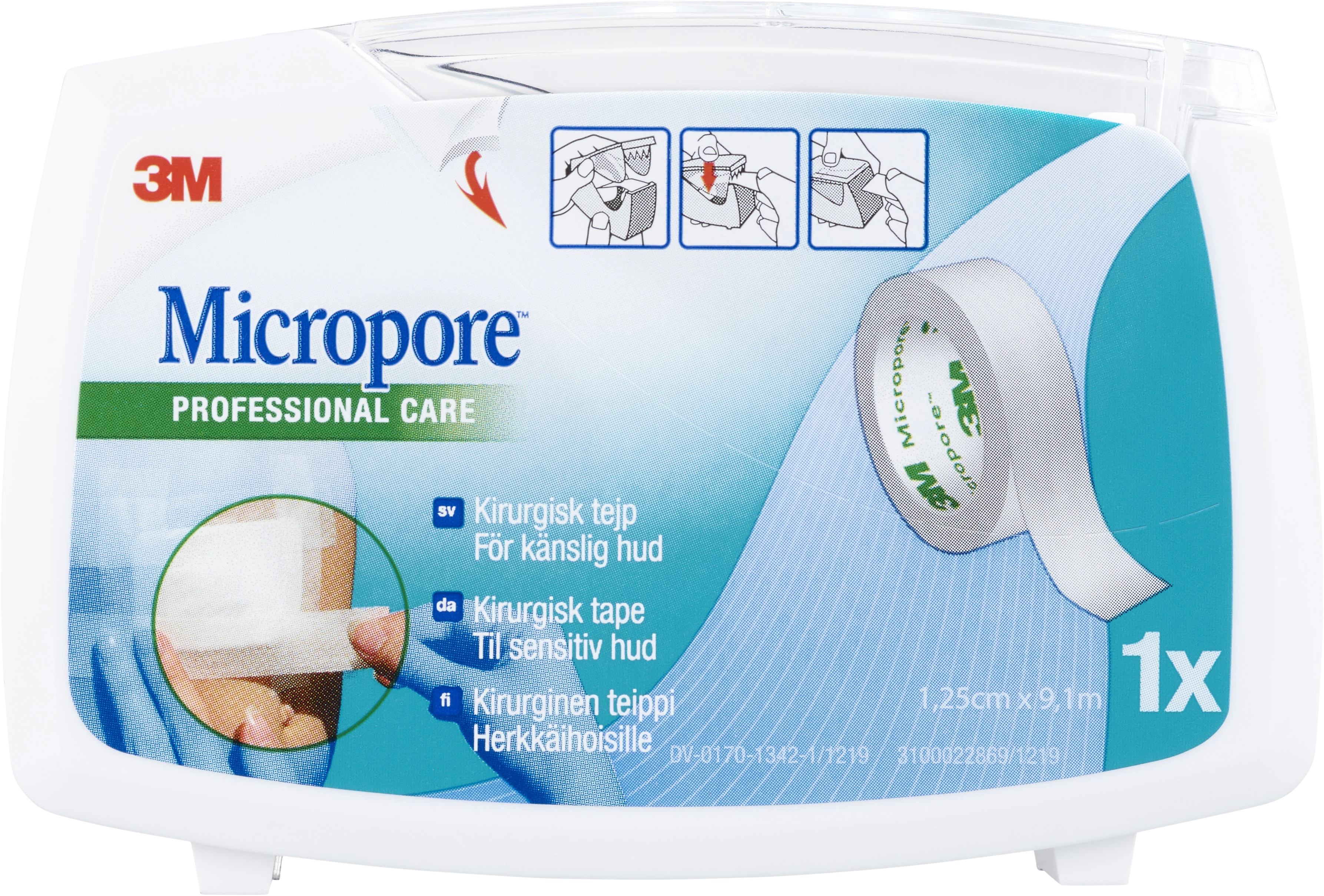 Micropore kirurgtejp vit 9,1 m x 1,25 cm 1 st - Kirurgtejp