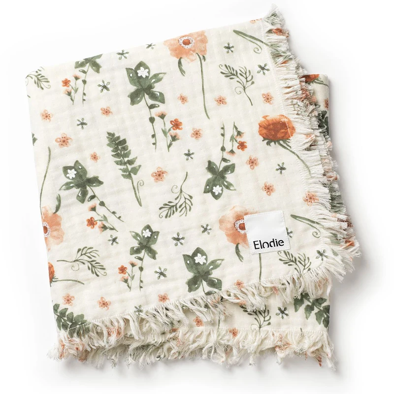 Elodie Soft Cotton Blanket Meadow Blossom - Babyfiltar