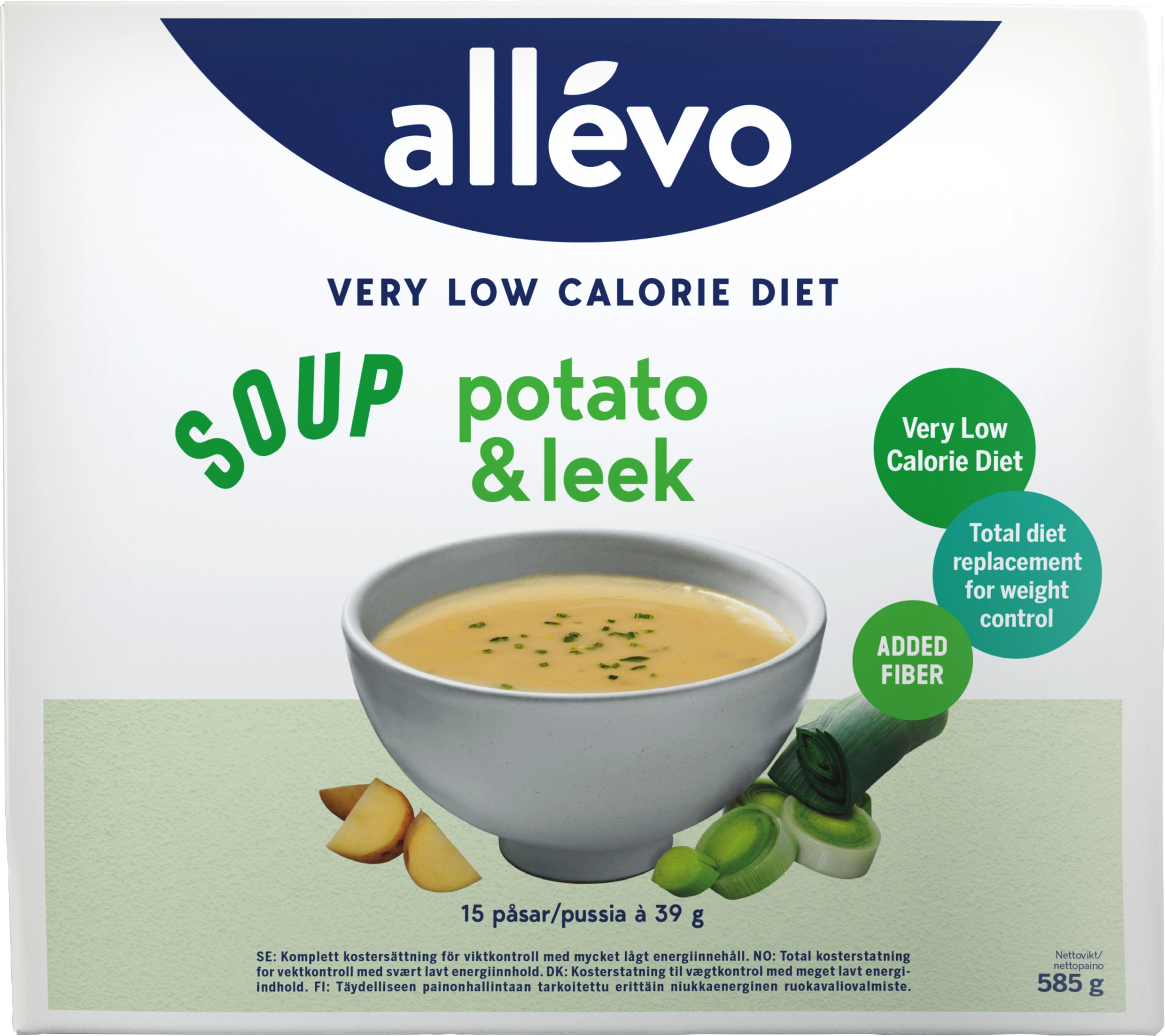 Allévo VLCD Soup Potato & Leek 15 portioner - Måltidsersättning