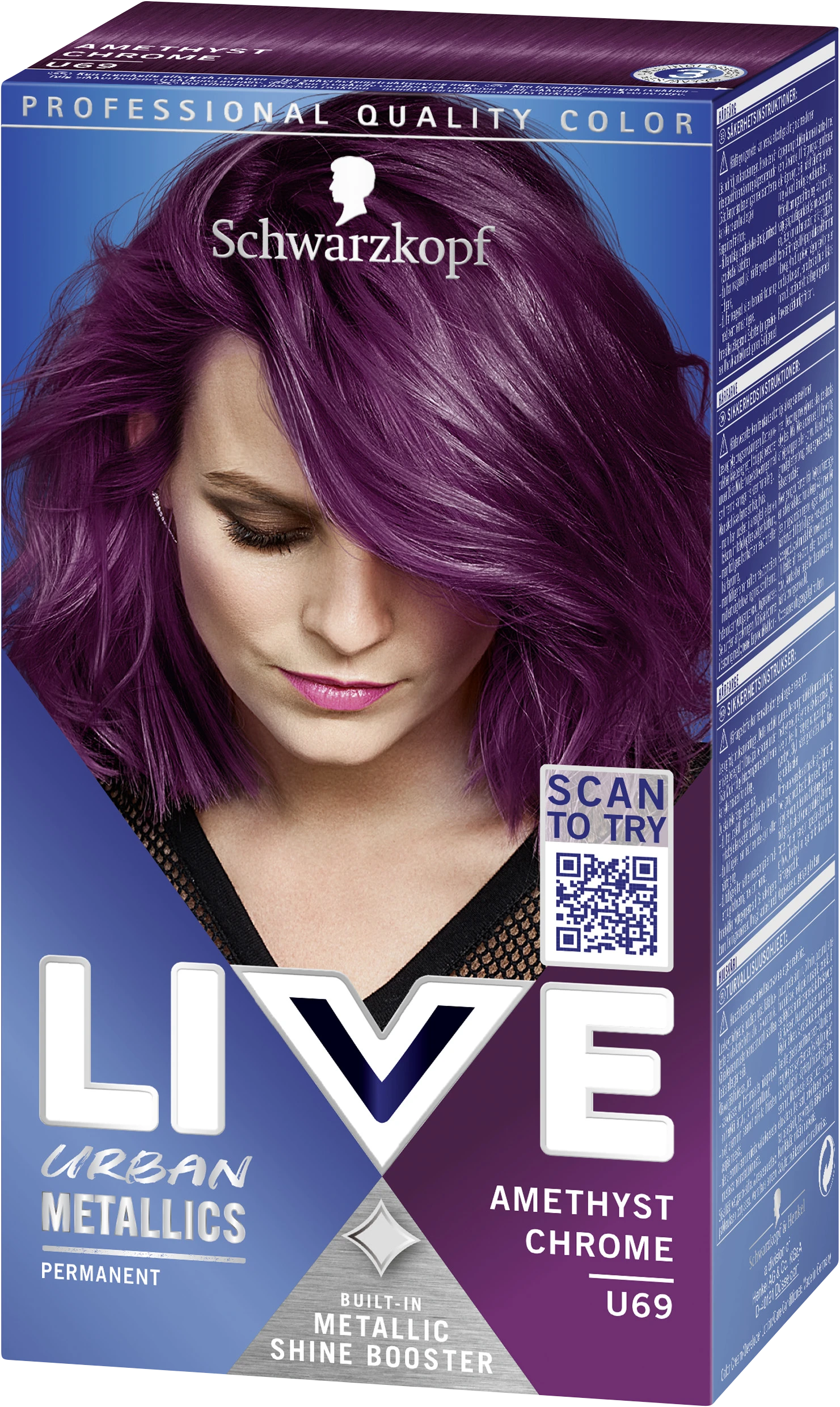 Schwarzkopf Live Intense Color Hårfärg U69 Amethyst Chrome - Hårfärg