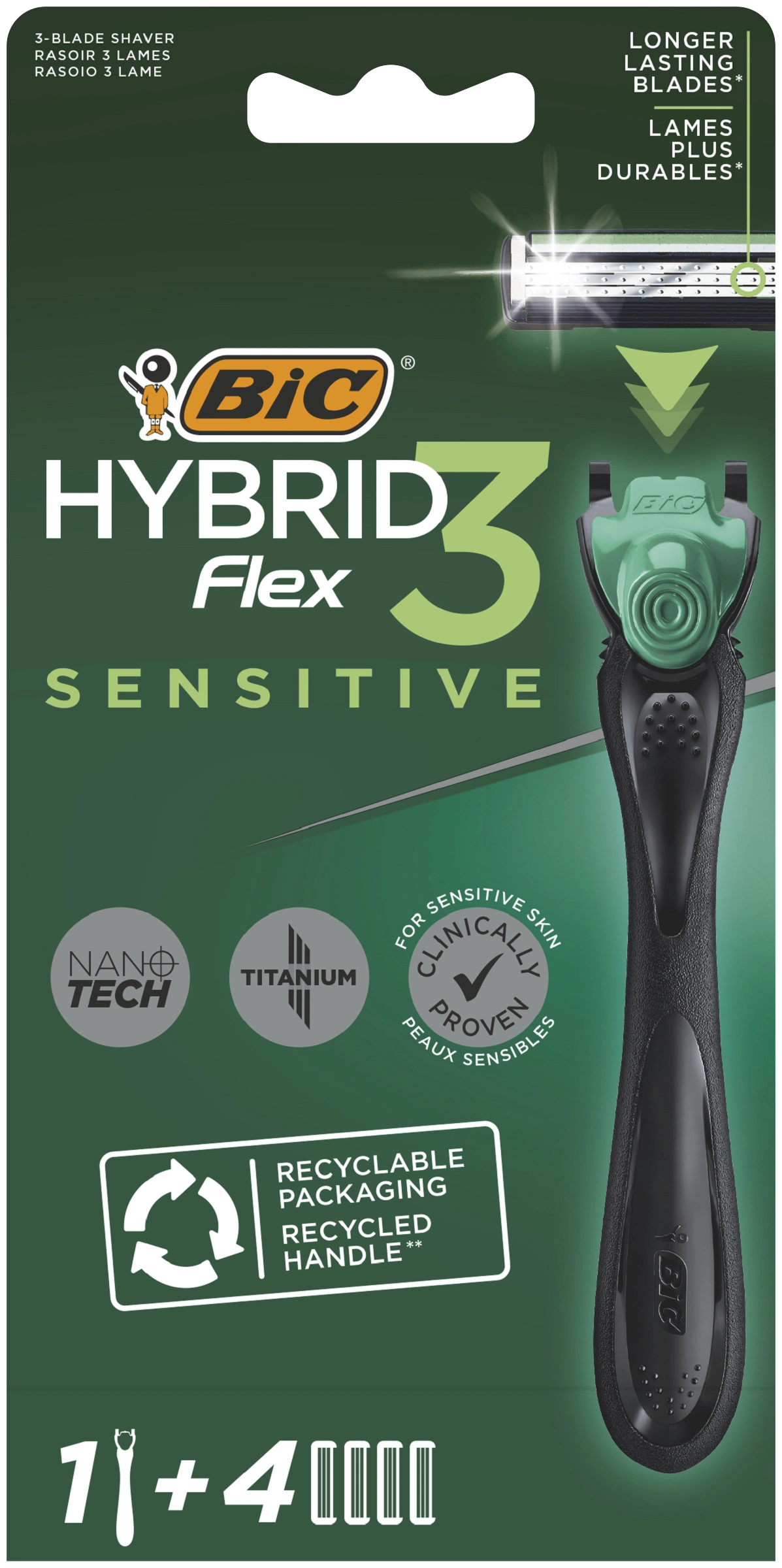 BIC Hybrid 3 Flex Sensitive Rakhyvel för Män 1+4 - Rakhyvlar herr