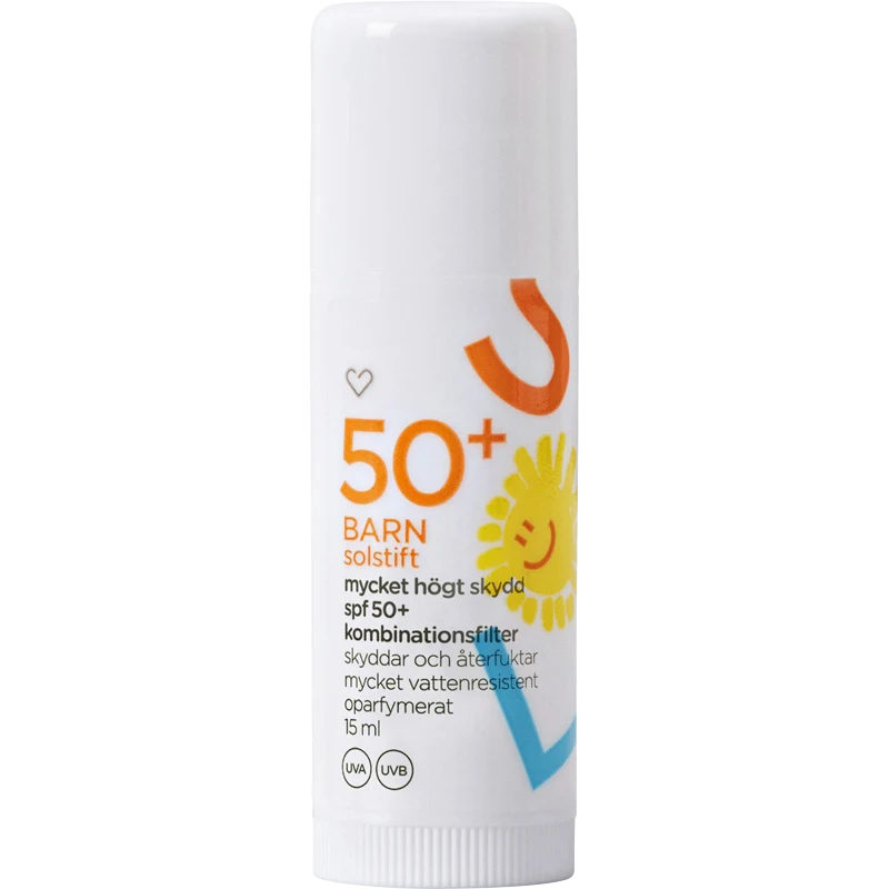 Hjärtats Solstift Barn SPF50+ Oparfymerat 15 ml - Solskydd ansikte