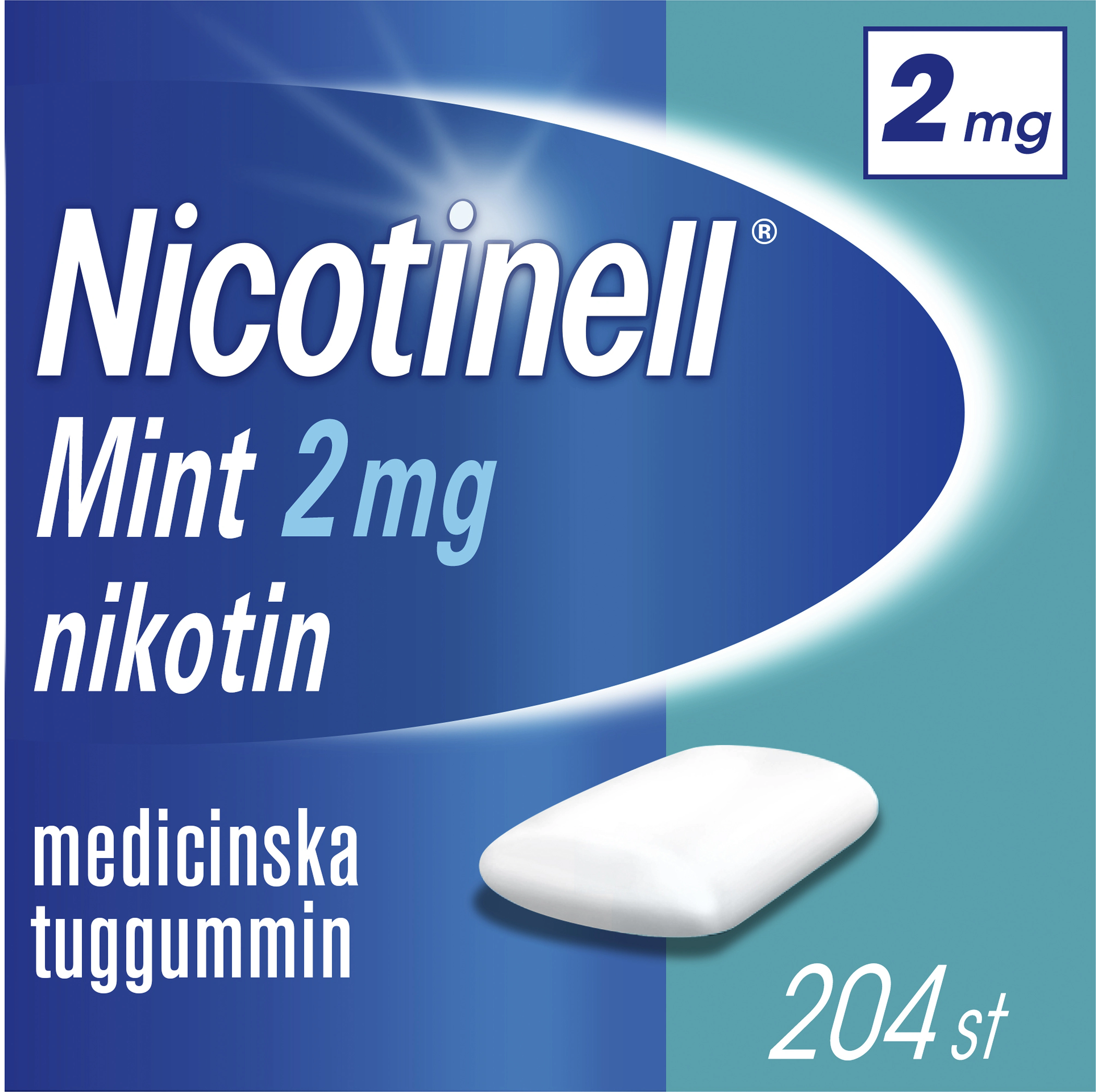 Nicotinell Mint medicinskt tuggummi 2 mg 204 st - Nikotintuggummi