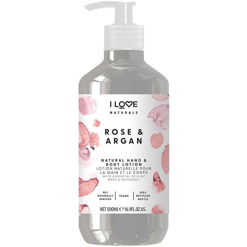 I LOVE Naturals Hand & Body Lotion Rose & Argan 500 ml - Handkräm