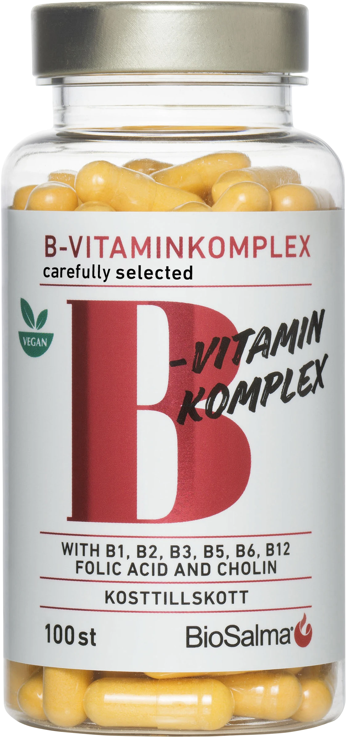 BioSalma B-vitaminkomplex Carefully Selected 100 kapslar - B-vitamin