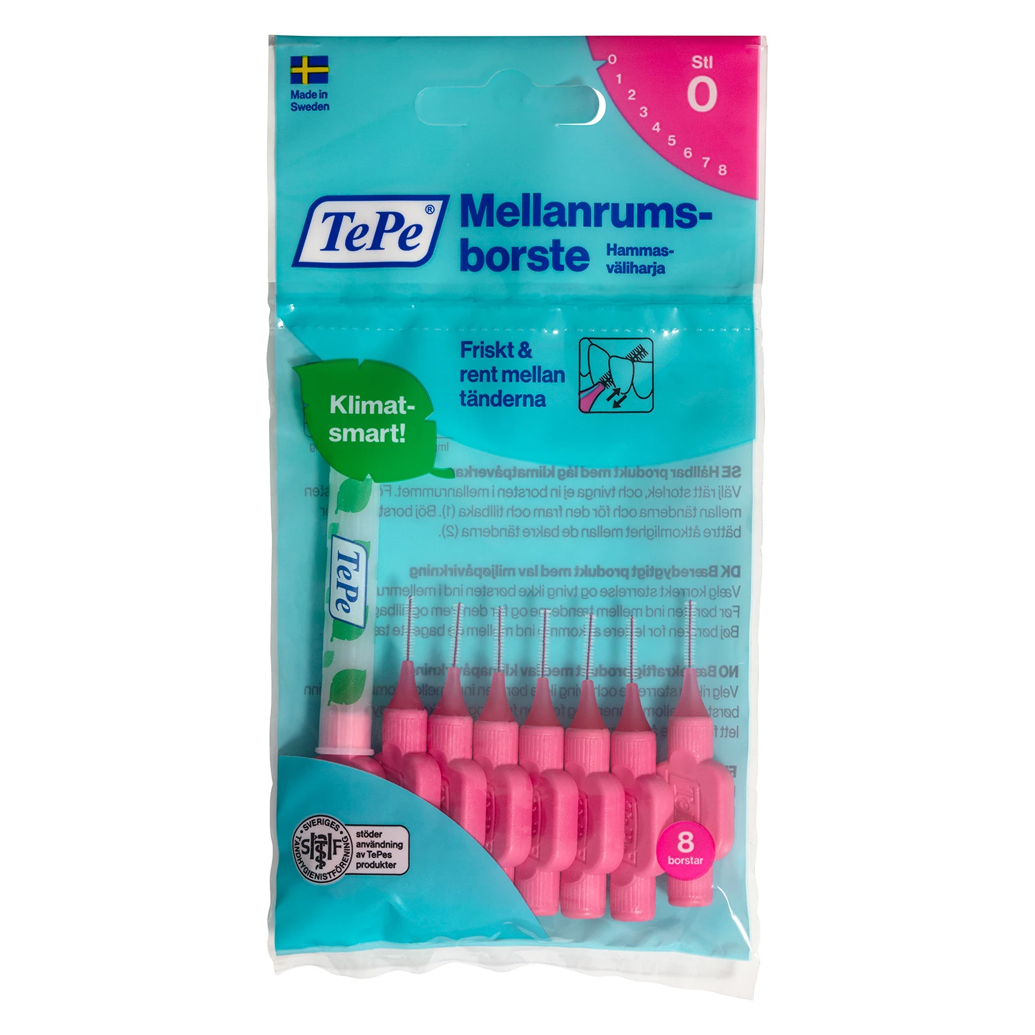 TePe Mellanrumsborste 0,4 - 1,3 mm 8 st 0,4 mm - Mellanrumsborstar