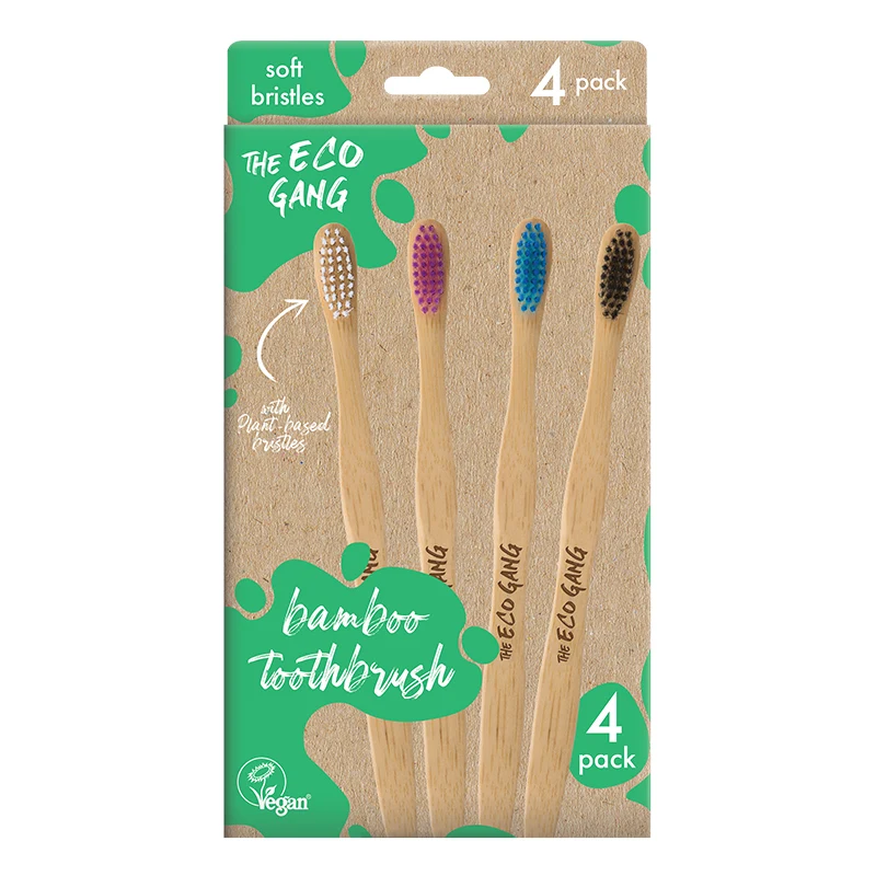 The Eco Gang Adult Bamboo Toothbrush Mix Soft 4 st - Tandborstar