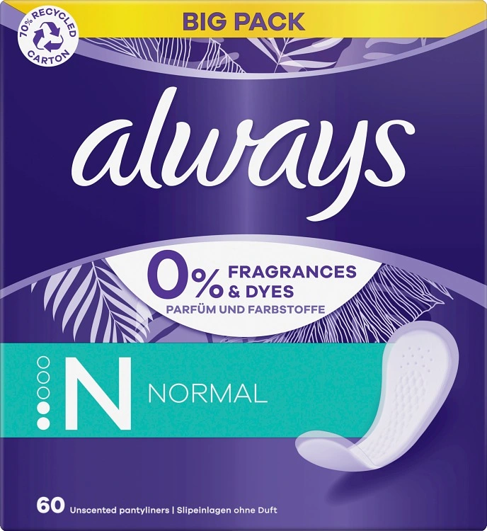 Always Dailies Normal Fresh & Protect Trosskydd 60 st - Always Trosskydd