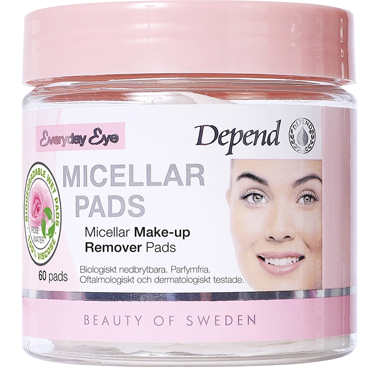 Depend Micellar Make-Up Remover Pads 60 st - Sminkborttagning