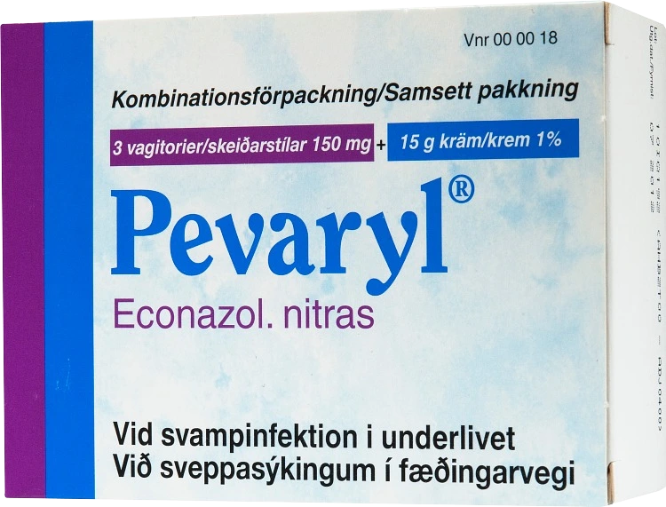 Pevaryl vagitorium och kräm 150 mg + 1% 1 st - Svamp i underlivet
