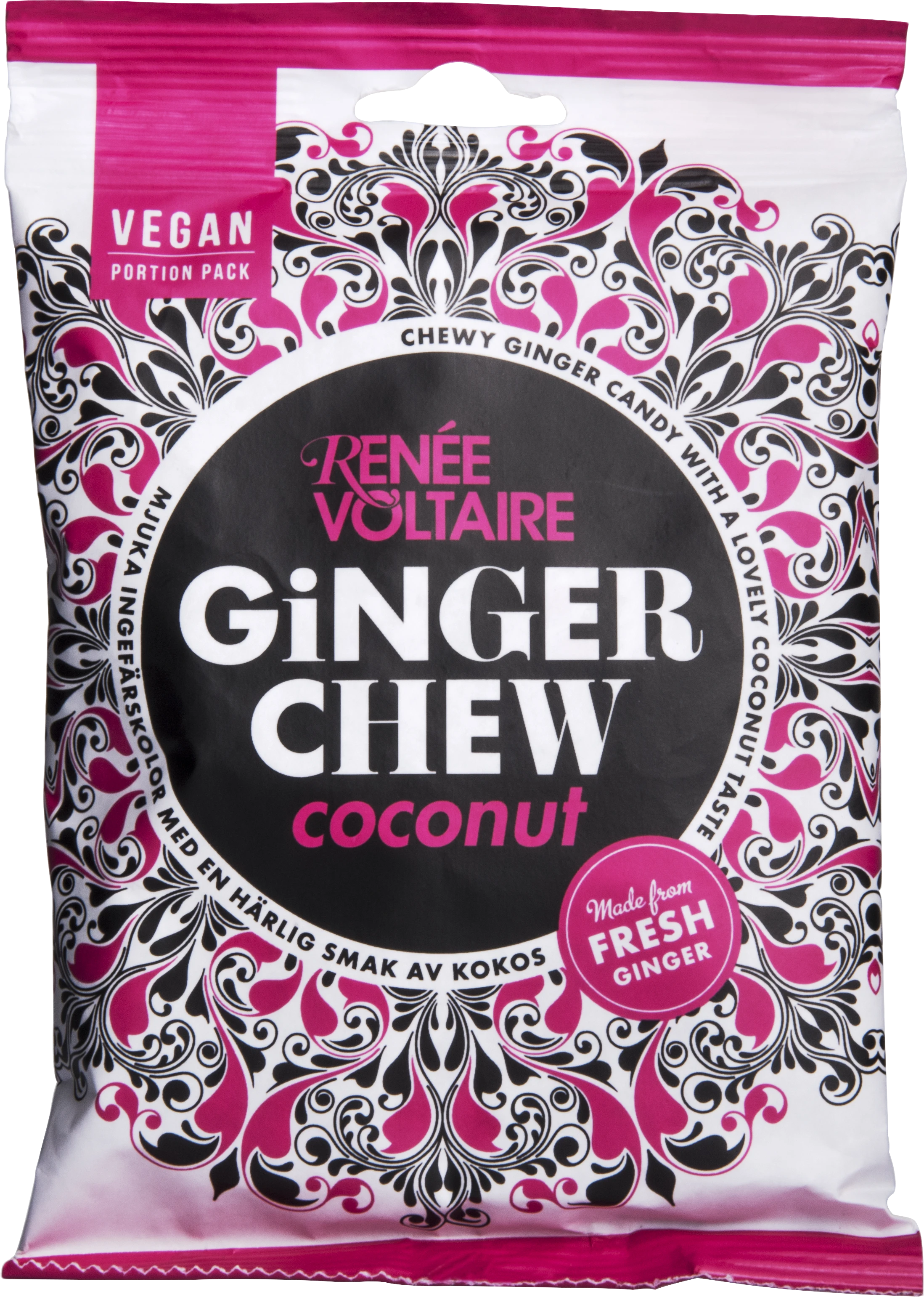 Renée Voltaire Ginger Chews Kokosnöt 120 g - Ekologiskt godis