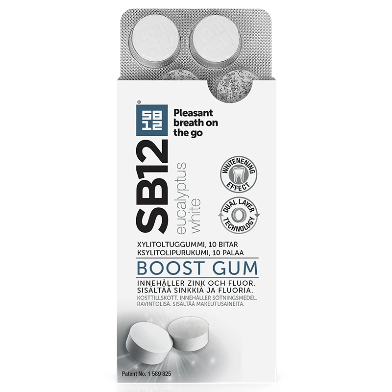 SB12 Boost Eucalyptus White tuggummi 10 st - Dålig andedräkt