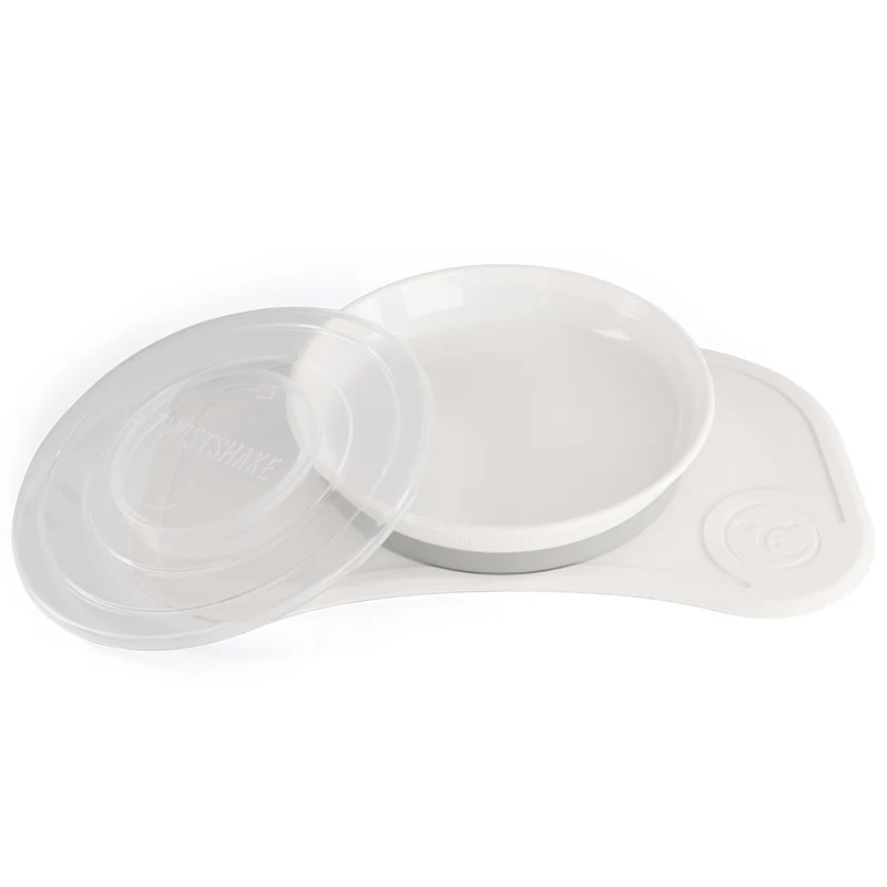 Twistshake Click-Mat Mini + Plate White - Barntallrik & barnbestick