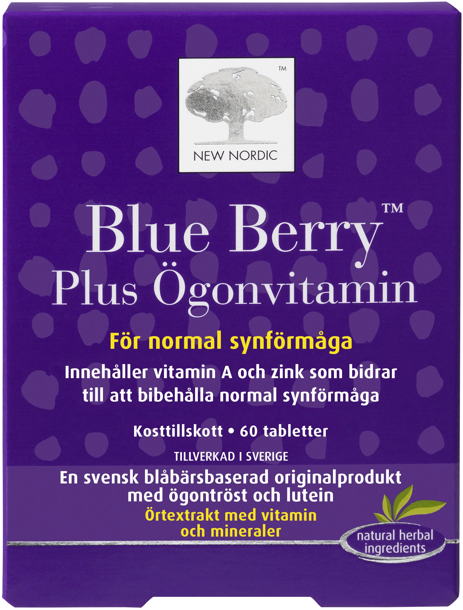 New Nordic Blue Berry Plus Ögonvitamin Tablett 60 st - A-vitamin