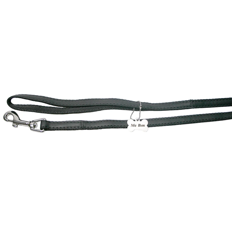McBen Koppel Skinnimitation Svart 10 mm/180 cm - Hundkoppel