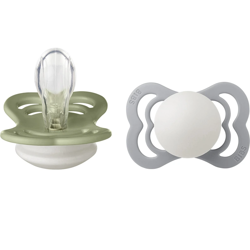 BIBS Supreme Silicone Sage Glow/Cloud Glow 2-pack Size 1 - Nappar