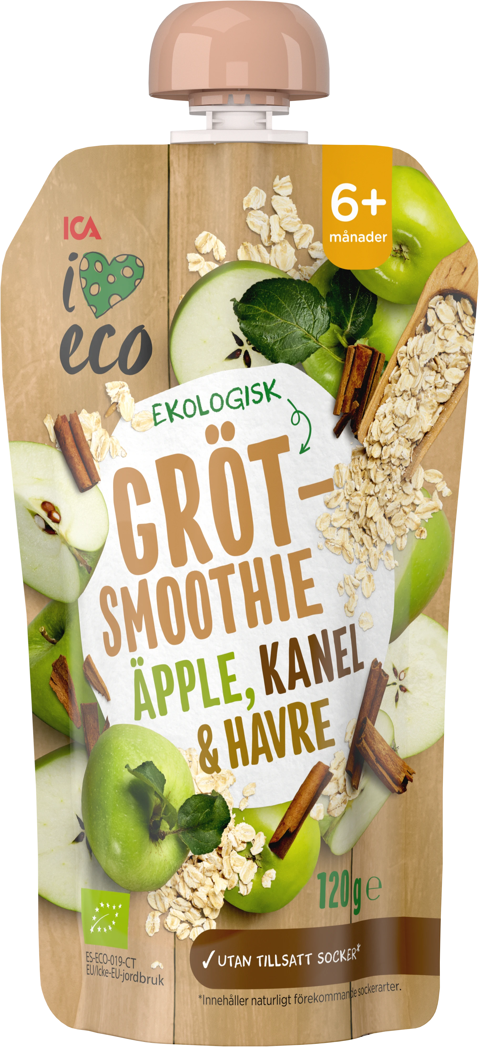 ICA I Love Eco Gröt Äpple Kanel och Havre 120 g - Gröt