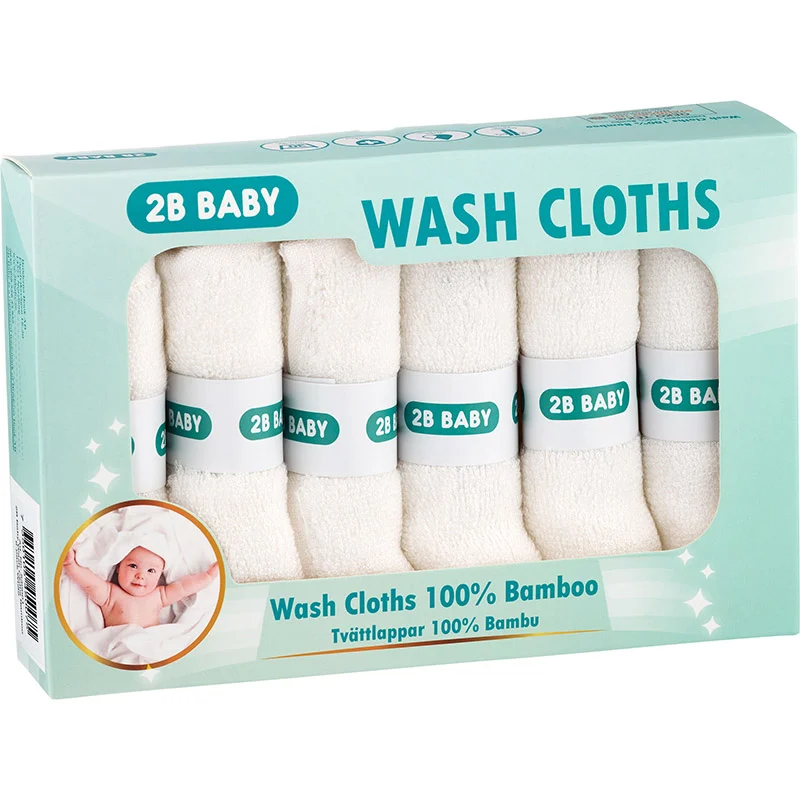 2B Baby Tvättlappar Bambu Vit 6-pack - Tvättlappar