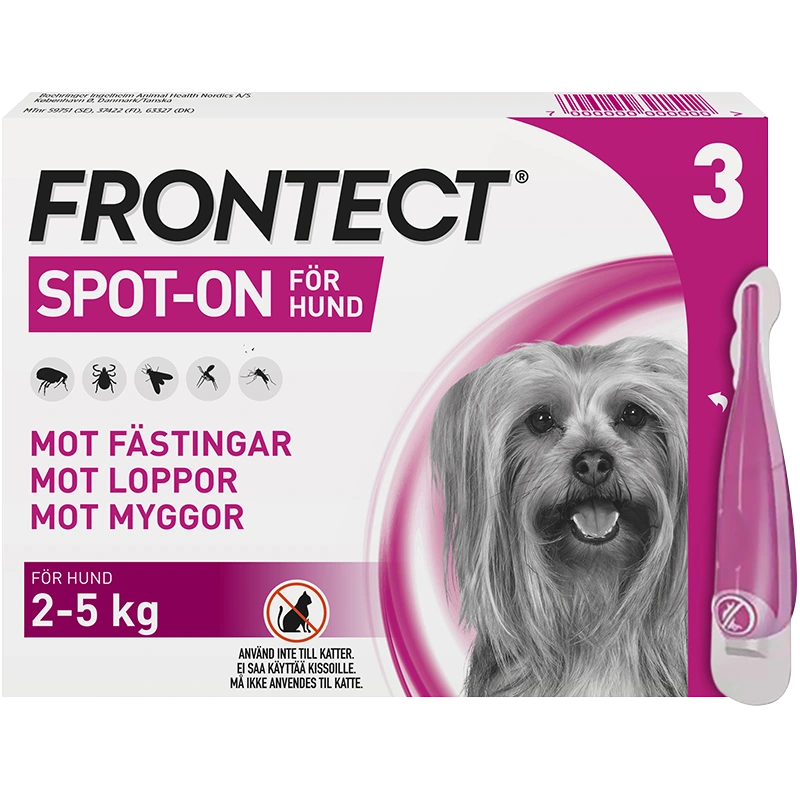 Frontect 2-5 kg Spot-on, lösning Spot-on applikator, 3st (3x0.5ml) - Loppor & löss hund
