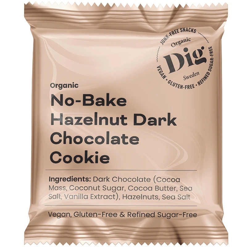 Dig No-Bake Hazelnut Dark Chocolate Cookie 30 g - Glutenfritt godis