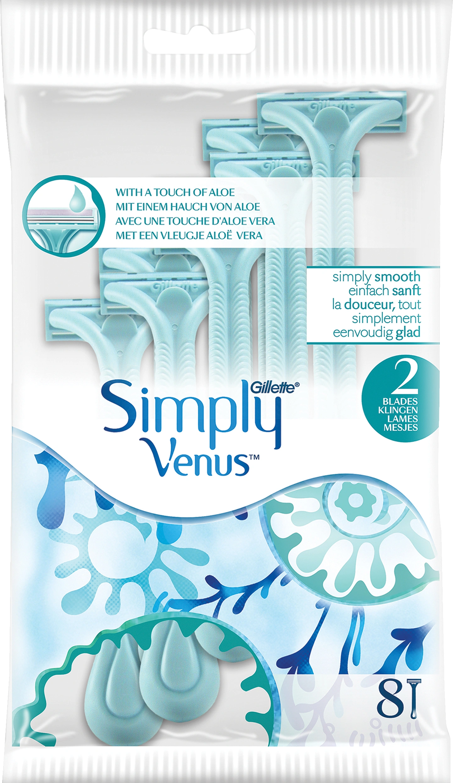 Gillette Simply Venus 2 Engångshyvel för kvinnor 8-pack - Engångsrakhyvlar