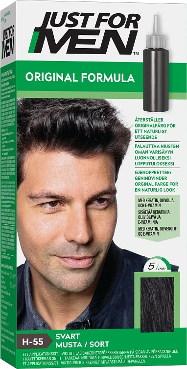 Just For Men Original Formula Hair Hårfärg Real Black - Hårfärg för män