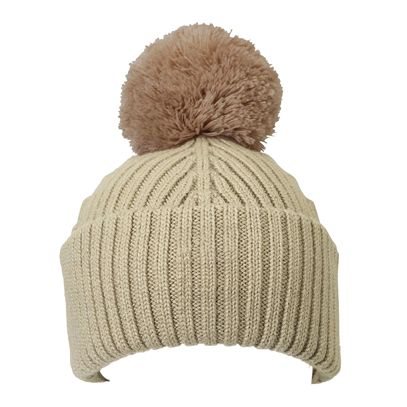Elodie Wool Beanie Pure Khaki 0-6 månader - Barnmössor & vantar