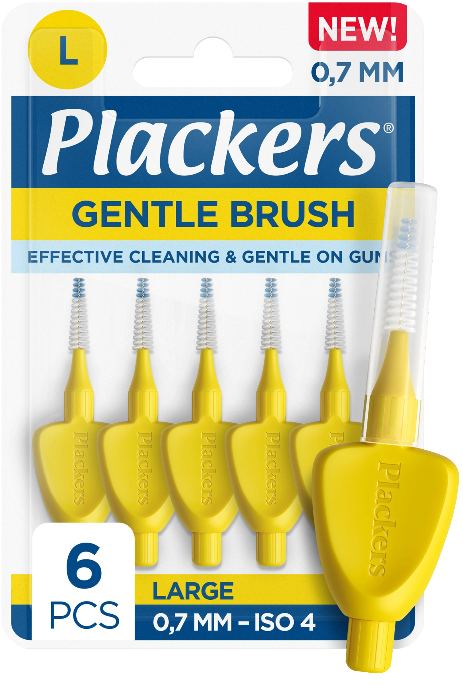 Plackers Gentle Brush 0,7 mm 6st - Mellanrumsborstar